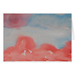 Abstract landschap met Waterverf Horizon Red en Bl