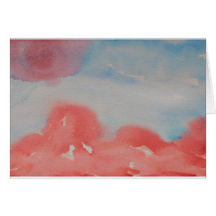 Abstract landschap met Waterverf Horizon Red en Bl