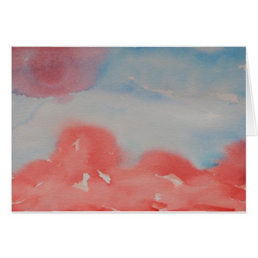 Abstract landschap met Waterverf Horizon Red en Bl (Voorkant Horizontaal)