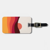 Abstract landschap met zee bij zonsondergang bagagelabel (Voorkant horizontaal)