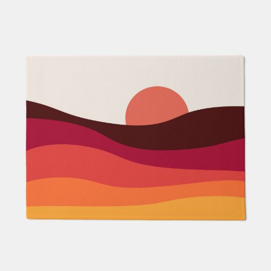 Abstract landschap met zee bij zonsondergang deurmat (Voorkant)