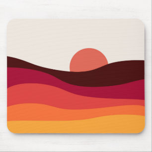 Abstract landschap met zee bij zonsondergang muismat