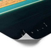 Abstract landschap met zonneblauw oranje eenvoudig poster (Hoek)