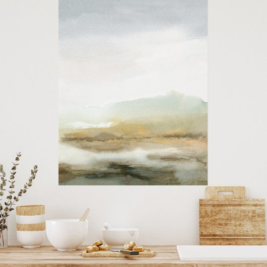 Abstract landschap Misty Brown Vertical Wall Art Poster (Keuken)