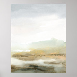 Abstract landschap Misty Brown Vertical Wall Art Poster