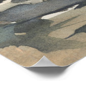 Abstract landschap Neutrale donkere Waterverf Poster (Hoek)