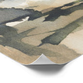 Abstract landschap Neutrale donkere Waterverf Poster (Hoek)