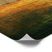 Abstract landschap Oranje hemel met volle maan ber Poster (Hoek)