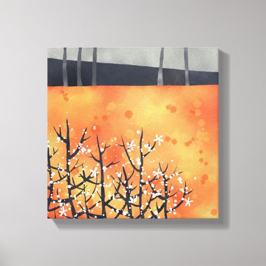 Abstract landschap Oranje kunst Canvas Afdruk (Voorkant)