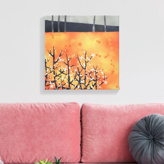 Abstract landschap Oranje kunst Canvas Afdruk (Insitu (Woonkamer))