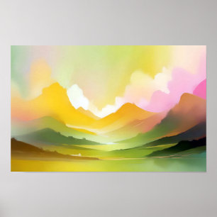 Abstract Landschap Panoramische Natuur Achtergrond Poster