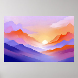 Abstract Landschap Panoramische Natuur Achtergrond Poster
