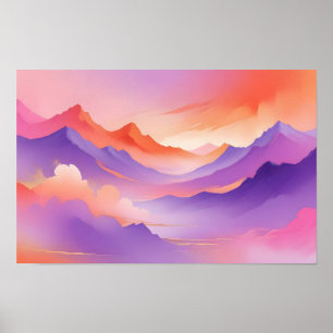Abstract Landschap Panoramische Natuur Achtergrond Poster