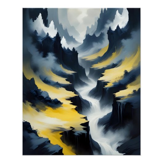 Abstract Landschap Poster Achtergrond Behang Art (Voorkant)