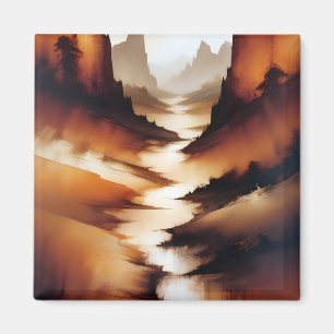 Abstract Landschap Poster Achtergrond Behang Art Magneet