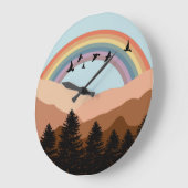 Abstract landschap regenboog en vogelneurserij grote klok (Hoek)