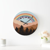 Abstract landschap regenboog en vogelneurserij grote klok (Huis)