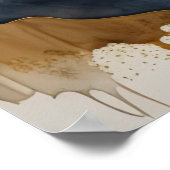 Abstract Landschap Schilderij Goud Roest Blauw Poster (Hoek)