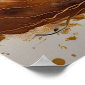 Abstract Landschap Schilderij Goud Roest Blauw Poster (Hoek)