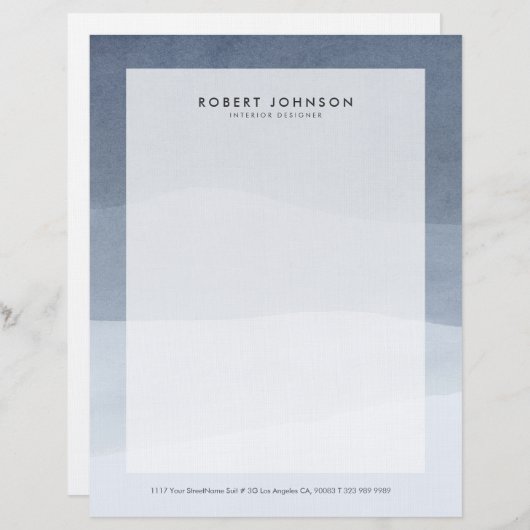 Abstract landschap Soft Tranquil Grey Tone Briefhoofd (Voorkant / Achterkant)