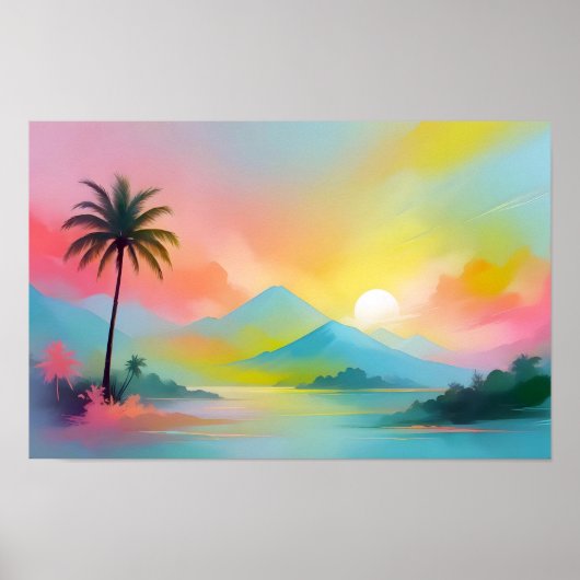 Abstract Landschap Strand Sky Natuur Achtergrond K Poster (Voorkant)
