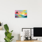 Abstract Landschap Strand Sky Natuur Achtergrond K Poster (Thuiskantoor)