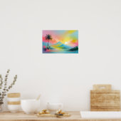 Abstract Landschap Strand Sky Natuur Achtergrond K Poster (Keuken)