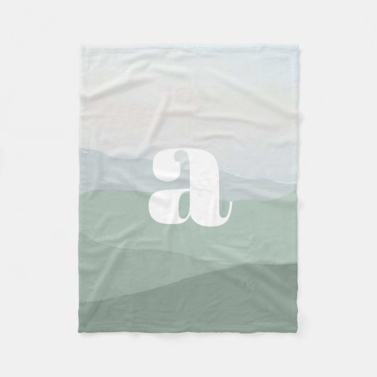 Abstract landschap van de groene Waterverf Fleece Deken (Voorkant)