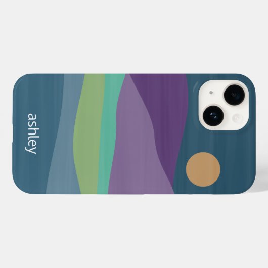 Abstract landschap van Flat Boho, zonnescherm en b Case-Mate iPhone Case (Achterkant (horizontaal))