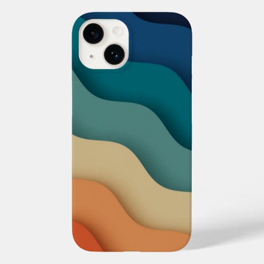 Abstract landschap van Flat Boho, zonnescherm en b Case-Mate iPhone Case (Achterkant)