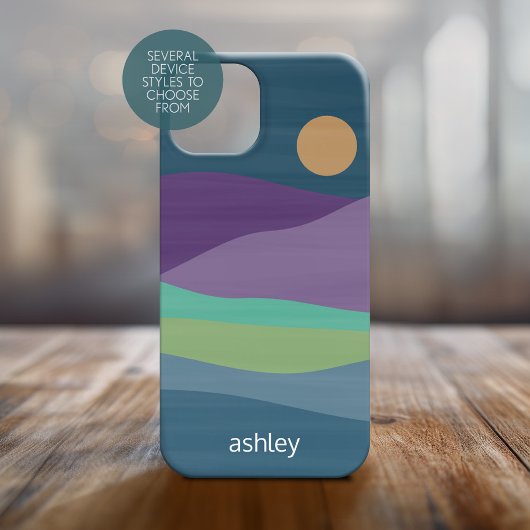 Abstract landschap van Flat Boho, zonnescherm en b Case-Mate iPhone Case