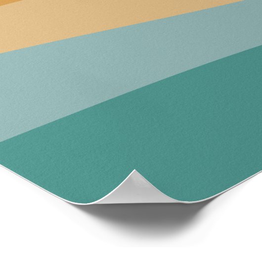 Abstract landschap van Flat Boho, zonnescherm en b Poster (Hoek)