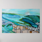 Abstract landschap van het dorp van de zeebodem poster (Voorkant)