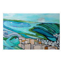 Abstract landschap van het dorp van de zeebodem