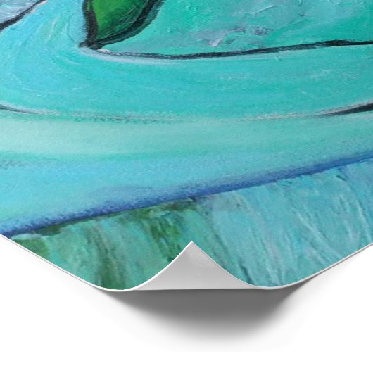 Abstract landschap van het dorp van de zeebodem poster (Hoek)