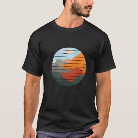 Abstract landschap van het gebergte - zonsondergan t-shirt (Voorkant)