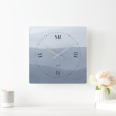 Abstract landschap van Tranquil Blue-Grey Fade Vierkante Klok (Huis)