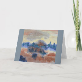 Abstract landschap - woestijn, paard en ruiter kaart