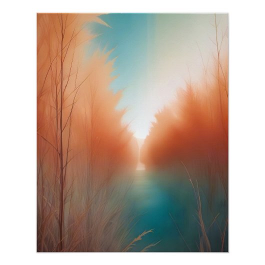 Abstract Landschapbos Natuur Achtergrondkunst Perfect Poster (Voorkant)