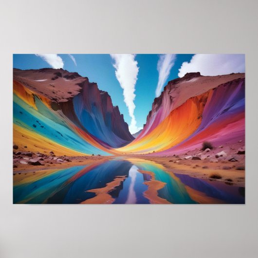 Abstract Landschapbos Natuur Achtergrondkunst Poster (Voorkant)