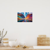 Abstract Landschapbos Natuur Achtergrondkunst Poster (Keuken)
