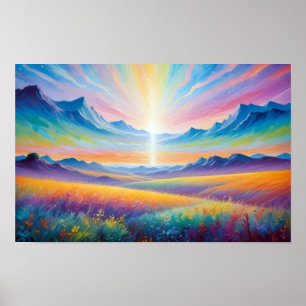 Abstract Landschapbos Natuur Achtergrondkunst Poster