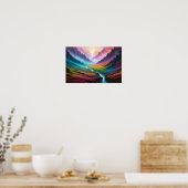 Abstract Landschapbos Natuur Achtergrondkunst Poster (Keuken)