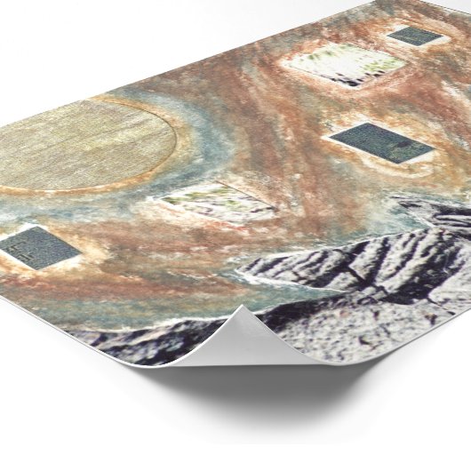 Abstract-landschapsafdrukken op dag en nacht poster (Hoek)