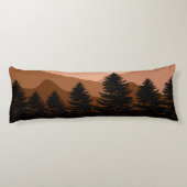 Abstract landschapsbos Bomen regenboog & vogels Lichaamskussen (Achterkant)