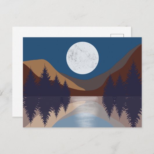Abstract landschapsbos, volledige reflectie feestdagenkaart (Voorkant / Achterkant)