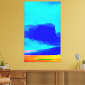 Abstract landschapsschilderend kleurrijk modern canvas afdruk (Insitu (Woonkamer))