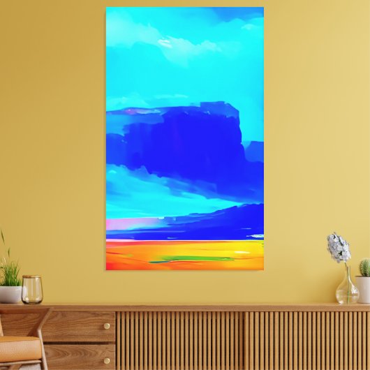 Abstract landschapsschilderend kleurrijk modern canvas afdruk (Insitu (Woonkamer))