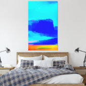 Abstract landschapsschilderend kleurrijk modern canvas afdruk (Insitu (Slaapkamer))