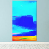 Abstract landschapsschilderend kleurrijk modern canvas afdruk (Insitu (Houten vloer))